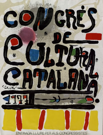 Cartel del Congrs de Cultura Catalana de Joan Mir de 1977