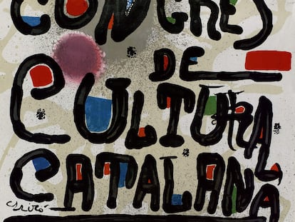 Cartel del Congrés de Cultura Catalana de Joan Miró de 1977