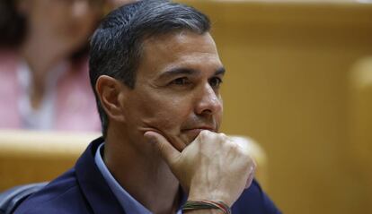 El presidente del Gobierno, Pedro Sánchez, el pasado martes en el Senado. 