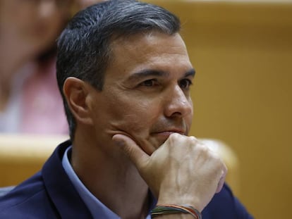 El presidente del Gobierno, Pedro Sánchez, el pasado martes en el Senado. 