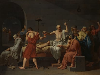 'La muerte de Sócrates', 1787, de Jacques-Louis David.