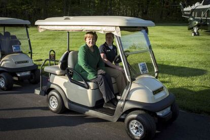 La canciller alemana Angela Merkel en Camp David.