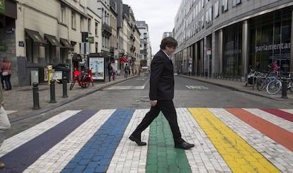 El expresidente catalán Carles Puigdemont, en Bruselas, en 2019.