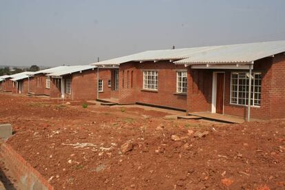Casas recién construidas en Malawi.
