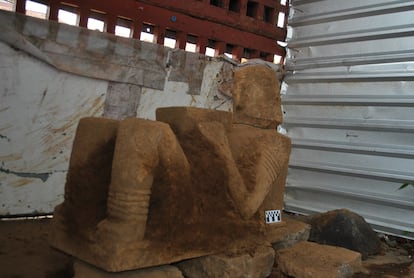 Chac Mool descubierto en Pátzcuaro, Michoacán