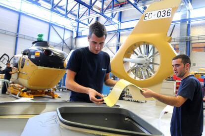 Trabajadores de Eurocopter en Alnacete