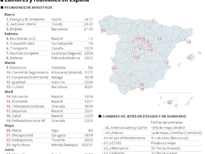 El mapa de la presidencia española