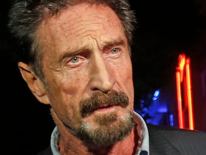 John McAfee en una fotografía de archivo de 2012.