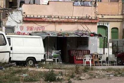 Infraviviendas en el barrio de la Malva-rosa de Valencia.