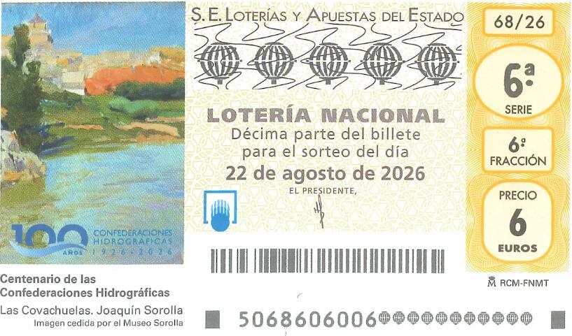 Décimo Lotería Nacional sábado 22 de agosto 2026