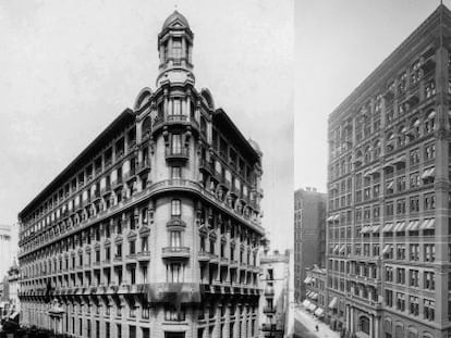 El Home Insurance Building de 1885 y el edificio de la Compa&ntilde;&iacute;a Arrendataria de Tabacos (Via Laietana, 8) de Barcelona.