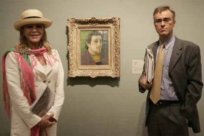 Carmen Thyssen-Bornemisza y Guillermo Solana, en la inauguración de la exposición de Gauguin.