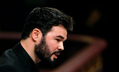 El diputat d'ERC Gabriel Rufián intervé al Congrés.