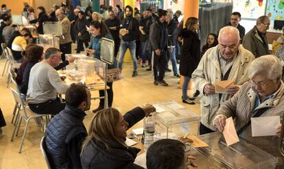 Polling station in Barcelona.