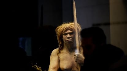 Reconstituição de uma mulher de Neandertal no Museu Arqueológico, em Madri.