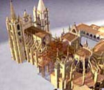 Maqueta de la catedral de León.