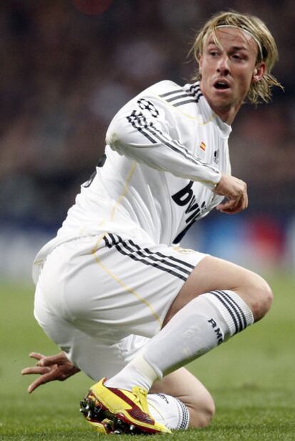 Guti en el Santiago Bernabéu el día del Madrid-Lyon de Champions.