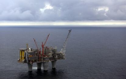 Una plataforma petrolifera de Statoil en el Mar del Norte.