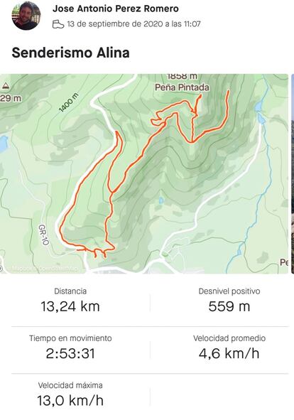 Última ruta de senderismo de José Antonio Pérez por la sierra de Madrid.