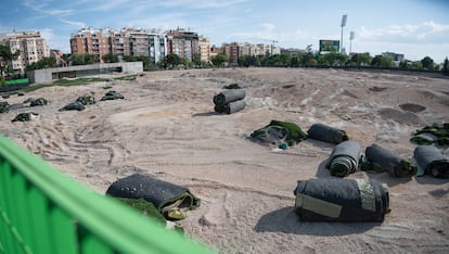 Estado actual de las obras en el antiguo campo de golf.