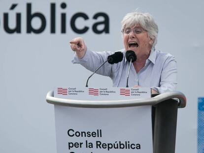 Clara Ponsatí en el acto independentista celebrado el pasado 29 de febrero en Perpiñán.