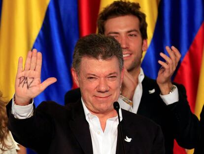 O presidente colombiano Juan Manuel Santos, ganhador do Nobel da Paz de 2016 pelas negociações de paz com as FARC.