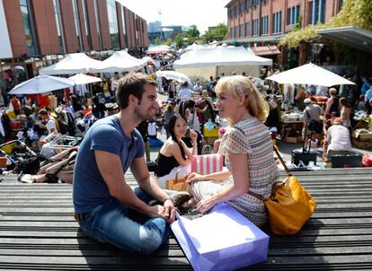 Mercado al aire libre en Hamburgo.