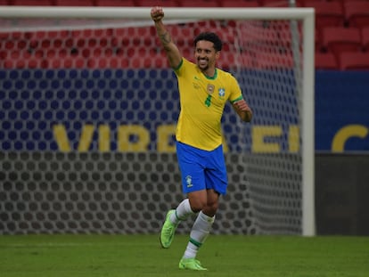 Marquinhos celebra su gol frente a Venezuela, el pasado domingo 13 de junio en Brasilia.