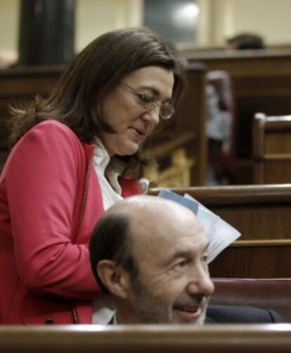 Soraya Rodríguez y Alfredo Pérez Rubalcaba.