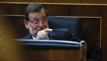 Rajoy, durante el debate.