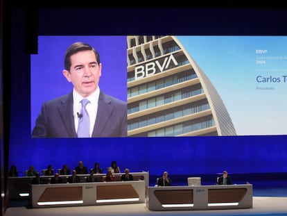 Carlos Torres, en la junta general de accionistas de BBVA.