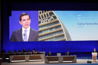 Carlos Torres, en la junta general de accionistas de BBVA.