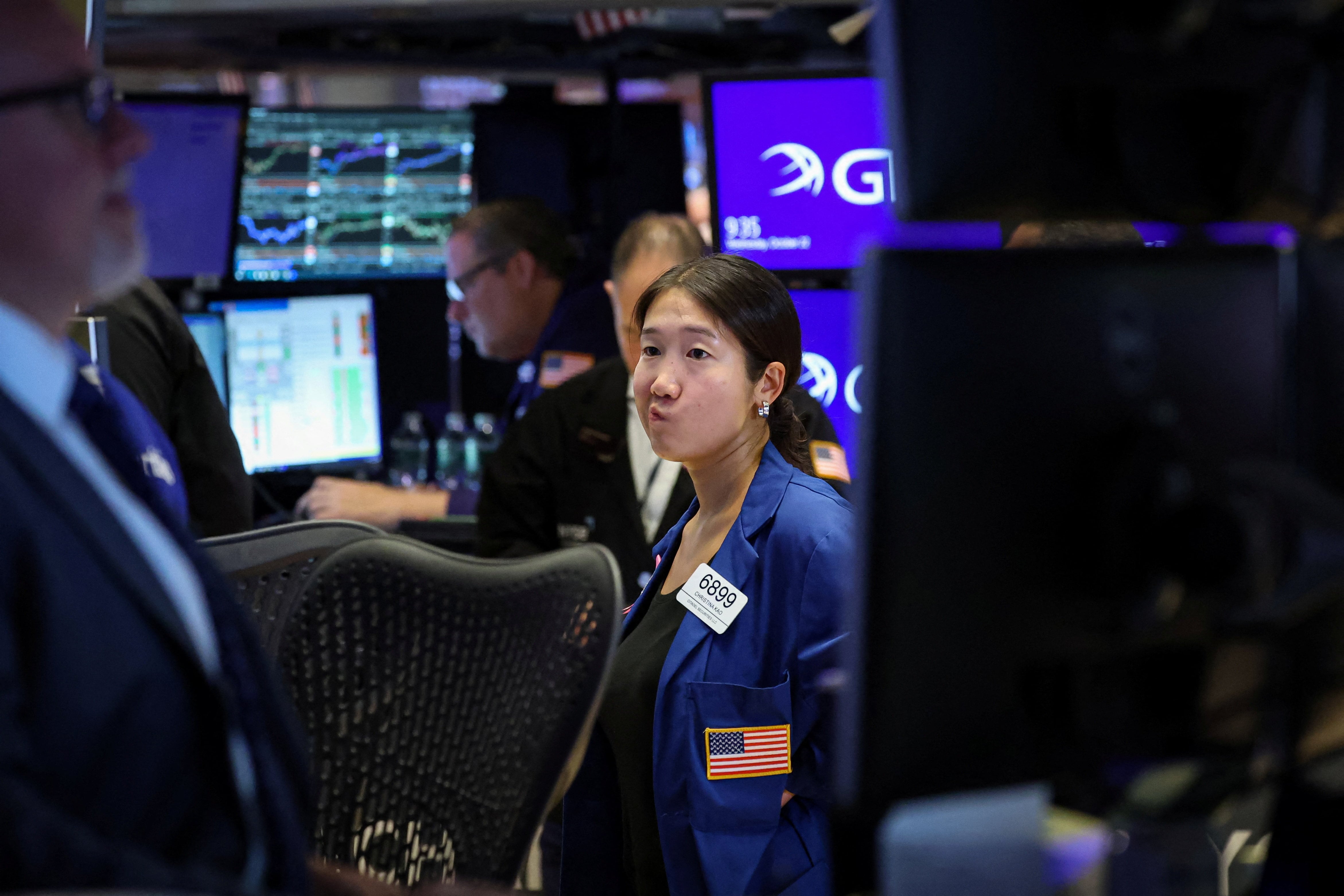 Operadores en la Bolsa de Nueva York.