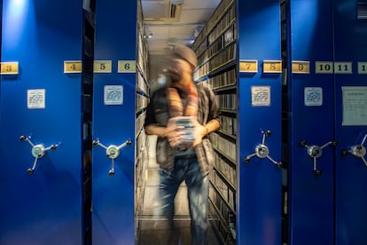 Bóveda de la Fonoteca de Radio Educación, en Ciudad de México.