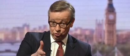 El ministro de Educación británico Michael Gove durante una intervención el domingo en la BBC.