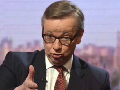 El ministro de Educaci&oacute;n brit&aacute;nico Michael Gove durante una intervenci&oacute;n el domingo en la BBC.