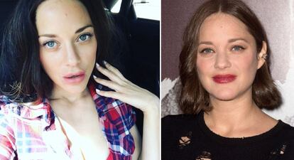 El cambio de Marion Cotillard. No es cirugía, es maquillaje. La actriz francesa ha compartido con sus seguidores de Instagram su caracterización para su nuevo personaje en la película 'Rock'n Roll'