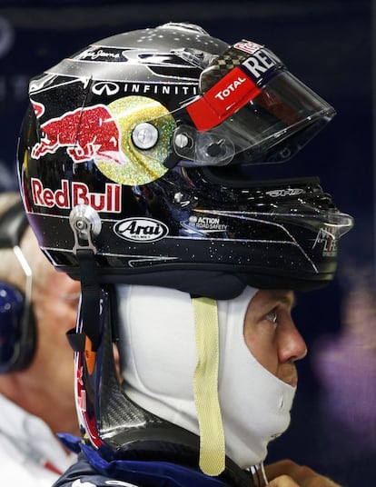 Sebastian Vettel, antes del entrenamiento.