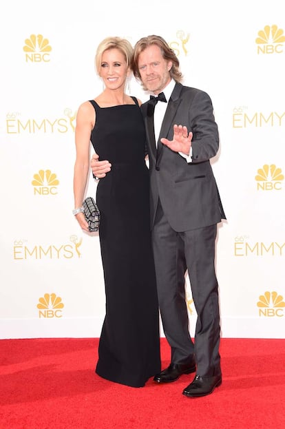 Felicity Huffman y William H. Macy, ambos muy sobrios.