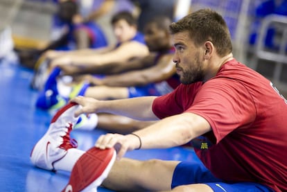 Marc Gasol, ayer en la sesión preparatoria del Barça en el Palau Blaugrana.