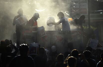 Labores de rescate tras el colapso de un edificio en Ciudad de México.