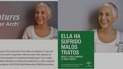  Uno de los carteles de la Junta de Andalucía. 