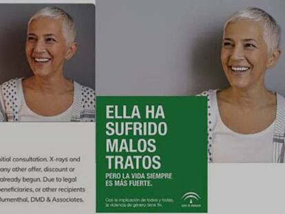  Uno de los carteles de la Junta de Andalucía. 