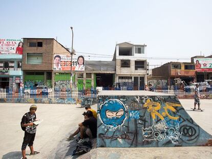 Un parque de patinetas en  San Juan de Lurigancho, Per&uacute;. 