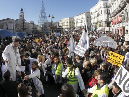 Protestas de profesionales sanitarios en Madrid