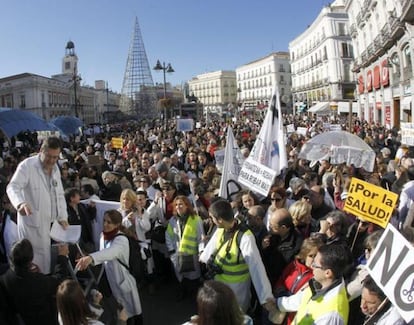 Protestas de profesionales sanitarios en Madrid