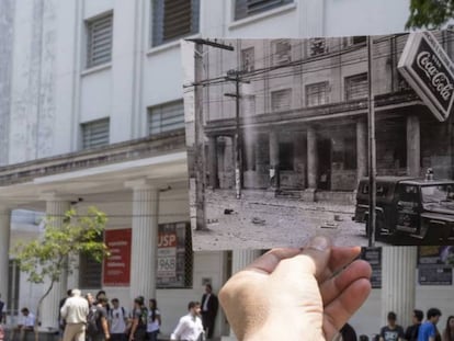 Passado e presente da rua Maria Antonia, em São Paulo. Local foi palco de embate em 1968, ano de endurecimento da ditadura brasileira.