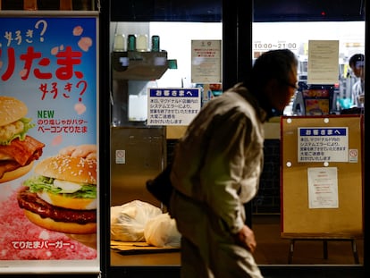 Notice signs reading 'We are closed due to an internal McDonald's system error. We apologize for inconvenience' are displayed at a McDonald's restaurant in Nikko, Japan March 15, 2024.