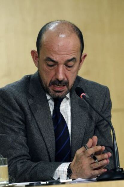 Miguel &Aacute;ngel Villanueva at Wednesday&#039;s press conference.