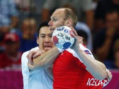 Stefansson, durante un partido con su selección en Londres en los Juegos de 2012